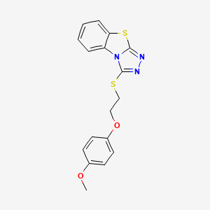 molecular formula C17H15N3O2S2 B1223797 1-[2-(4-Methoxyphenoxy)ethylthio]-[1,2,4]triazolo[3,4-b][1,3]benzothiazole 