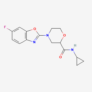 molecular formula C15H16FN3O3 B12238025 N-cyclopropyl-4-(6-fluoro-1,3-benzoxazol-2-yl)morpholine-2-carboxamide 