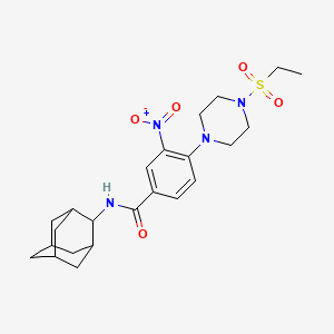 N-(2-adamantyl)-4-(4-ethylsulfonyl-1-piperazinyl)-3-nitrobenzamide