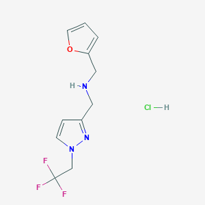 molecular formula C11H13ClF3N3O B12238043 1-(2-furyl)-N-{[1-(2,2,2-trifluoroethyl)-1H-pyrazol-3-yl]methyl}methanamine 