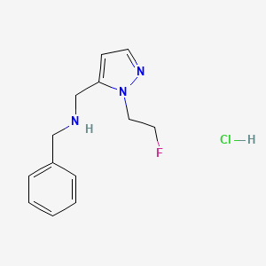 molecular formula C13H17ClFN3 B12238069 benzyl{[1-(2-fluoroethyl)-1H-pyrazol-5-yl]methyl}amine 