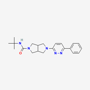 molecular formula C21H27N5O B12238078 N-tert-butyl-5-(6-phenylpyridazin-3-yl)-octahydropyrrolo[3,4-c]pyrrole-2-carboxamide 