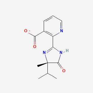 molecular formula C13H14N3O3- B1223809 2-[(S)-4-isopropyl-4-methyl-5-oxo-2-imidazolin-2-yl]nicotinate 