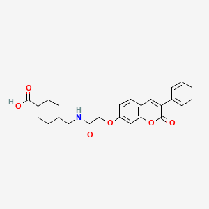 molecular formula C25H25NO6 B1223811 trans-4-[({[(2-oxo-3-phenyl-2H-chromen-7-yl)oxy]acetyl}amino)methyl]cyclohexanecarboxylic acid 