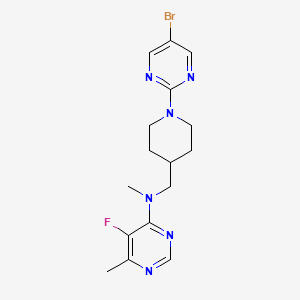 molecular formula C16H20BrFN6 B12238205 N-{[1-(5-bromopyrimidin-2-yl)piperidin-4-yl]methyl}-5-fluoro-N,6-dimethylpyrimidin-4-amine 