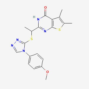 2-[1-[[4-(4-methoxyphenyl)-1,2,4-triazol-3-yl]thio]ethyl]-5,6-dimethyl-3H-thieno[2,3-d]pyrimidin-4-one