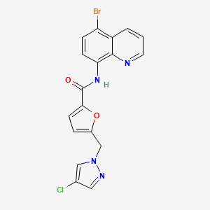 N-(5-bromo-8-quinolinyl)-5-[(4-chloro-1-pyrazolyl)methyl]-2-furancarboxamide