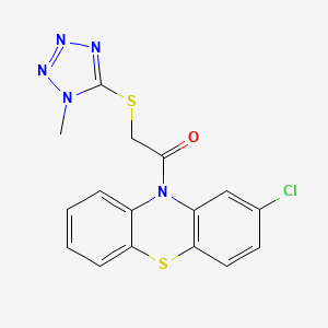 molecular formula C16H12ClN5OS2 B1223829 1-(2-氯-10-吩噻嗪基)-2-[(1-甲基-5-四唑基)硫代]乙酮 