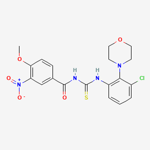 N-[[3-chloro-2-(4-morpholinyl)anilino]-sulfanylidenemethyl]-4-methoxy-3-nitrobenzamide