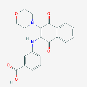 3-[[3-(4-Morpholinyl)-1,4-dioxo-2-naphthalenyl]amino]benzoic acid