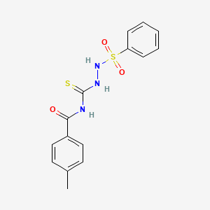 molecular formula C15H15N3O3S2 B1223839 N-(benzenesulfonamidocarbamothioyl)-4-methylbenzamide 