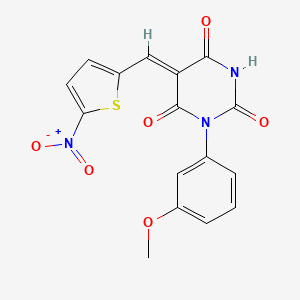 (5Z)-1-(3-methoxyphenyl)-5-[(5-nitrothiophen-2-yl)methylidene]-1,3-diazinane-2,4,6-trione