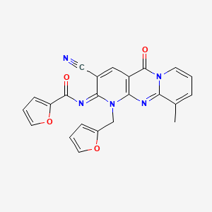 N-[3-cyano-1-(2-furanylmethyl)-10-methyl-5-oxo-2-dipyrido[3,4-c:1',2'-f]pyrimidinylidene]-2-furancarboxamide