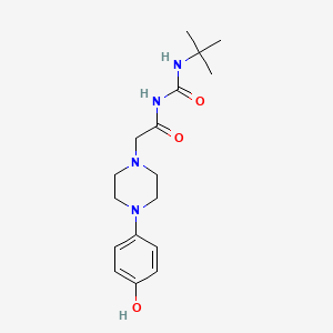 molecular formula C17H26N4O3 B1223845 N-[(tert-butylamino)-oxomethyl]-2-[4-(4-hydroxyphenyl)-1-piperazinyl]acetamide 