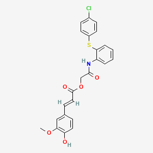 [2-[2-(4-chlorophenyl)sulfanylanilino]-2-oxoethyl] (E)-3-(4-hydroxy-3-methoxyphenyl)prop-2-enoate