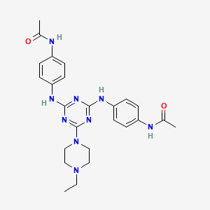 N-[4-[[4-(4-acetamidoanilino)-6-(4-ethyl-1-piperazinyl)-1,3,5-triazin-2-yl]amino]phenyl]acetamide