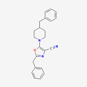 2-(Phenylmethyl)-5-[4-(phenylmethyl)-1-piperidinyl]-4-oxazolecarbonitrile
