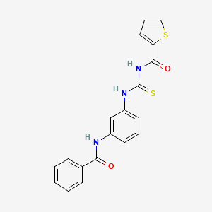 N-[(3-benzamidoanilino)-sulfanylidenemethyl]-2-thiophenecarboxamide