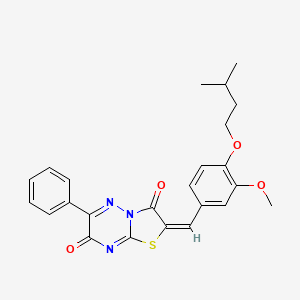 (2E)-2-[4-(Isopentyloxy)-3-methoxybenzylidene]-6-phenyl-7H-[1,3]thiazolo[3,2-B][1,2,4]triazine-3,7(2H)-dione