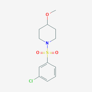 molecular formula C12H16ClNO3S B12238773 1-(3-Chlorobenzenesulfonyl)-4-methoxypiperidine 