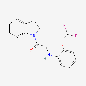 molecular formula C17H16F2N2O2 B1223884 2-[2-(Difluoromethoxy)anilino]-1-(2,3-dihydroindol-1-yl)ethanone 