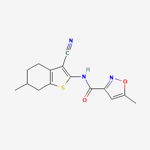 molecular formula C15H15N3O2S B1223896 N-(3-cyano-6-methyl-4,5,6,7-tetrahydro-1-benzothiophen-2-yl)-5-methyl-3-isoxazolecarboxamide 