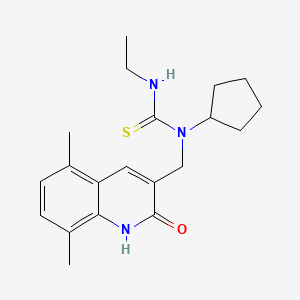 1-cyclopentyl-1-[(5,8-dimethyl-2-oxo-1H-quinolin-3-yl)methyl]-3-ethylthiourea