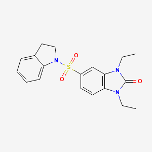 molecular formula C19H21N3O3S B1223902 5-(2,3-Dihydroindol-1-ylsulfonyl)-1,3-diethyl-2-benzimidazolone 