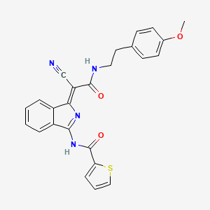 N-[(3Z)-3-[1-cyano-2-[2-(4-methoxyphenyl)ethylamino]-2-oxoethylidene]isoindol-1-yl]thiophene-2-carboxamide