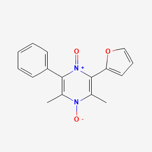 molecular formula C16H14N2O3 B1223911 2-(2-Furanyl)-3,5-dimethyl-4-oxido-6-phenylpyrazin-1-ium 1-oxide 