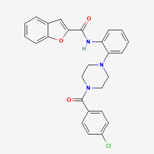 N-{2-[4-(4-chlorobenzoyl)-1-piperazinyl]phenyl}-1-benzofuran-2-carboxamide