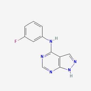 molecular formula C11H8FN5 B1223923 N-(3-fluorophenyl)-1H-pyrazolo[3,4-d]pyrimidin-4-amine 