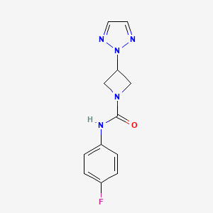 molecular formula C12H12FN5O B12239257 N-(4-fluorophenyl)-3-(2H-1,2,3-triazol-2-yl)azetidine-1-carboxamide 