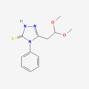 molecular formula C12H15N3O2S B1223926 5-(2,2-dimethoxyethyl)-4-phenyl-4H-1,2,4-triazole-3-thiol CAS No. 240115-90-6
