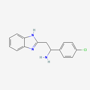 molecular formula C15H14ClN3 B1223929 2-(1H-benzimidazol-2-yl)-1-(4-chlorophenyl)ethanamine 