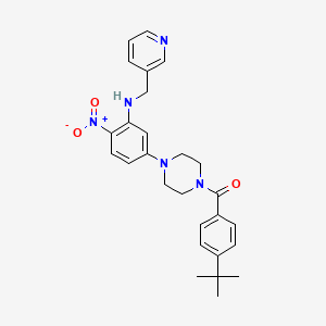 molecular formula C27H31N5O3 B1223936 (4-Tert-butylphenyl)-[4-[4-nitro-3-(3-pyridinylmethylamino)phenyl]-1-piperazinyl]methanone 