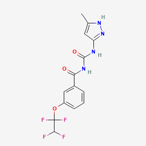 molecular formula C14H12F4N4O3 B1223938 N-(5-METHYL-1H-PYRAZOL-3-YL)-N'-[3-(1,1,2,2-TETRAFLUOROETHOXY)BENZOYL]UREA 