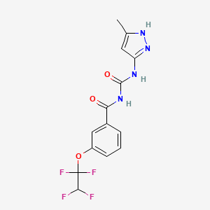 molecular formula C14H12F4N4O3 B1223938 N-[[(5-methyl-1H-pyrazol-3-yl)amino]-oxomethyl]-3-(1,1,2,2-tetrafluoroethoxy)benzamide 
