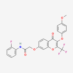 N-(2-fluorophenyl)-2-[[3-(4-methoxyphenoxy)-4-oxo-2-(trifluoromethyl)-1-benzopyran-7-yl]oxy]acetamide