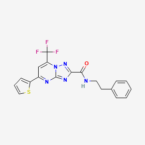 molecular formula C19H14F3N5OS B1223941 N-(2-phenylethyl)-5-thiophen-2-yl-7-(trifluoromethyl)-[1,2,4]triazolo[1,5-a]pyrimidine-2-carboxamide 