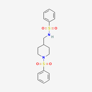molecular formula C18H22N2O4S2 B1223945 N-[[1-(苯磺酰基)-4-哌啶基]甲基]苯磺酰胺 