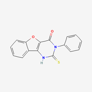 molecular formula C16H10N2O2S B1223956 3-phenyl-2-sulfanylidene-1H-benzofuro[3,2-d]pyrimidin-4-one 