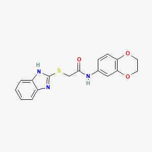molecular formula C17H15N3O3S B1223960 2-(1H-benzimidazol-2-ylthio)-N-(2,3-dihydro-1,4-benzodioxin-6-yl)acetamide 