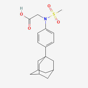 molecular formula C19H25NO4S B1223971 N-[4-(1-Adamantyl)phenyl]-N-(methylsulfonyl)glycine CAS No. 592473-65-9