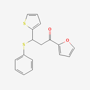 molecular formula C17H14O2S2 B1223972 1-(2-Furanyl)-3-(phenylthio)-3-thiophen-2-yl-1-propanone 