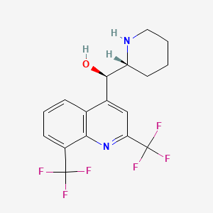 molecular formula C17H16F6N2O B1223973 (R)-[2,8-bis(trifluoromethyl)-4-quinolyl]-[(2R)-2-piperidyl]methanol CAS No. 51744-84-4