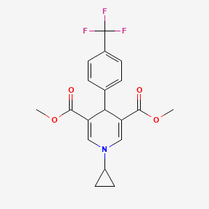 molecular formula C19H18F3NO4 B1223974 1-cyclopropyl-4-[4-(trifluoromethyl)phenyl]-4H-pyridine-3,5-dicarboxylic acid dimethyl ester 