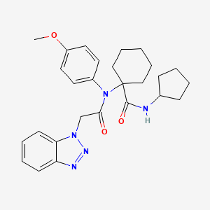 1-(N-[2-(benzotriazol-1-yl)acetyl]-4-methoxyanilino)-N-cyclopentylcyclohexane-1-carboxamide