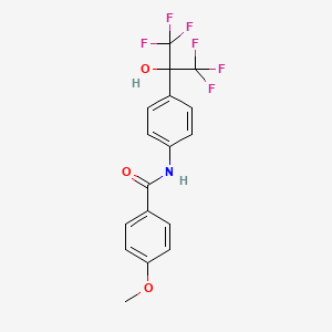 molecular formula C17H13F6NO3 B1223979 N-[4-(1,1,1,3,3,3-六氟-2-羟基丙烷-2-基)苯基]-4-甲氧基苯甲酰胺 