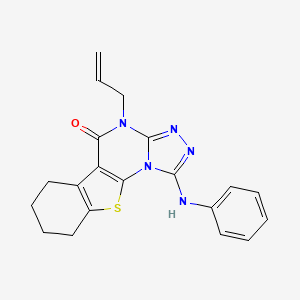 molecular formula C20H19N5OS B1223980 4-allyl-1-anilino-6,7,8,9-tetrahydro[1]benzothieno[3,2-e][1,2,4]triazolo[4,3-a]pyrimidin-5(4H)-one 